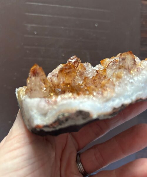 Alternative view of Premium High Grade Citrine Raw Druzy Cluster Piece 26 - 280g L10xW8xD4cm