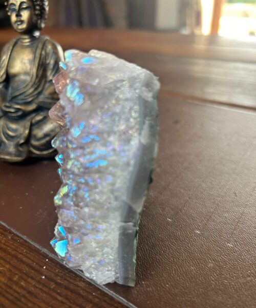 Premium High Grade Amethyst Angel Aura Druzy 195 Mini Geode Cluster Piece Cut Base 288g H8.5xW7xD4.5cm - Image 8