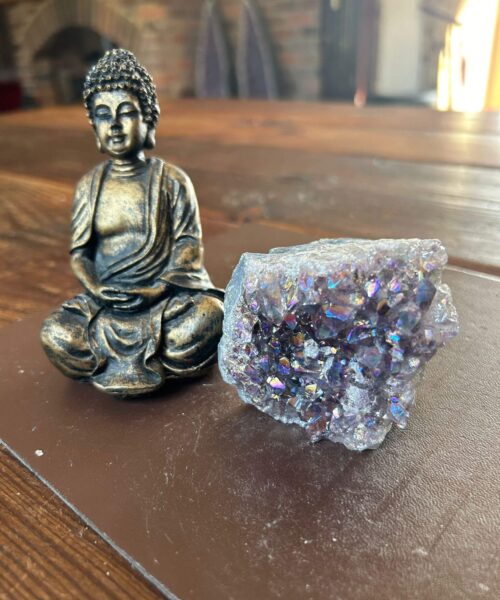 Premium High Grade Amethyst Angel Aura Druzy 189 Mini Geode Cluster Piece Cut Base 344g H6xW7xD8cm - Image 10