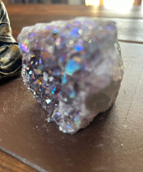 Premium High Grade Amethyst Angel Aura Druzy 189 Mini Geode Cluster Piece Cut Base 344g H6xW7xD8cm - Image 8