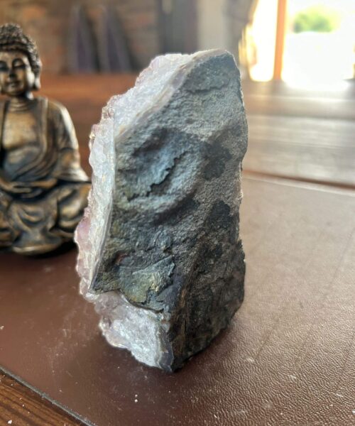 Premium High Grade Amethyst Angel Aura Druzy 190 Mini Geode Cluster Piece Cut Base 422g H10xW6xD6cm - Image 8