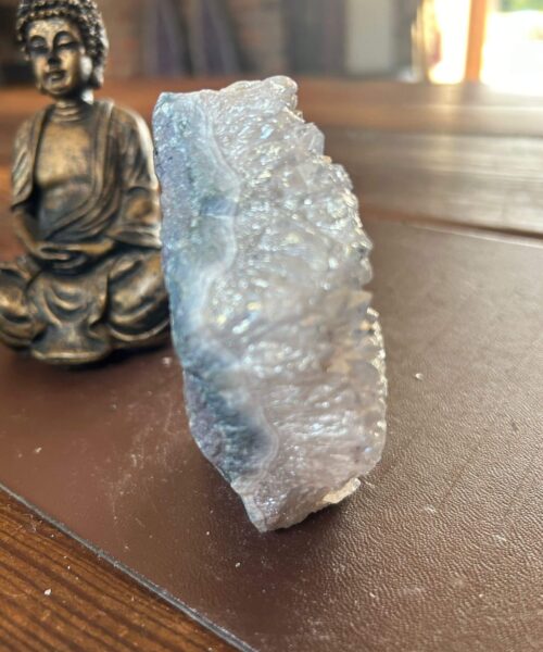 Premium High Grade Amethyst Angel Aura Druzy 191 Mini Geode Cluster Piece Cut Base 313g H9xW6.5xD4cm - Image 7