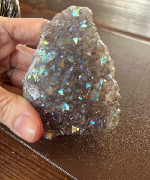 Premium High Grade Amethyst Angel Aura Druzy 193 Mini Geode Cluster Piece Cut Base 244g H8xW7xD4cm - Image 8