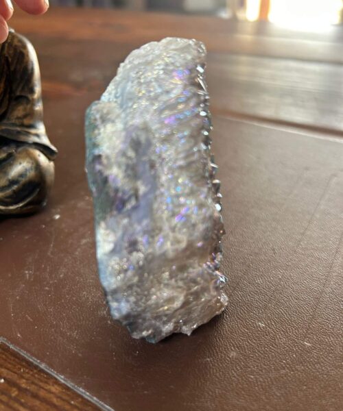Premium High Grade Amethyst Angel Aura Druzy 193 Mini Geode Cluster Piece Cut Base 244g H8xW7xD4cm - Image 4