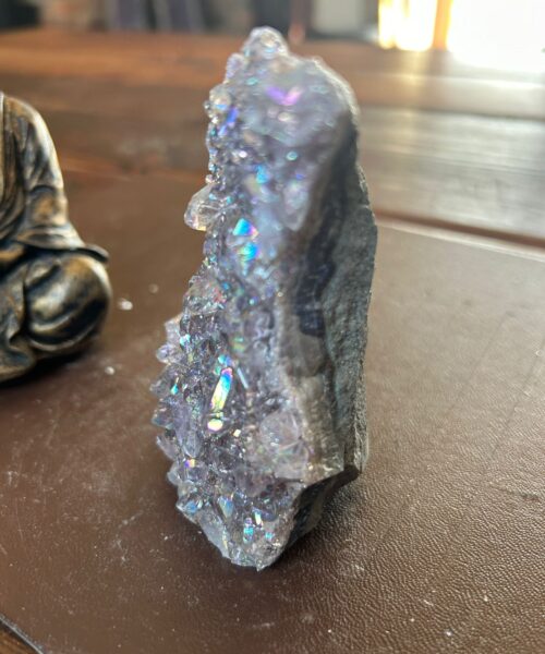 Premium High Grade Amethyst Angel Aura Druzy 197 Mini Geode Cluster Piece Cut Base 312g H10xW8xD5cm - Image 8