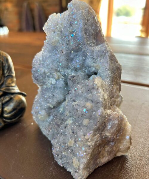 Premium High Grade Amethyst Angel Aura Druzy 198 Mini Geode Cluster Piece Cut Base 741g H12.5xW9.5xD7.5cm - Image 4
