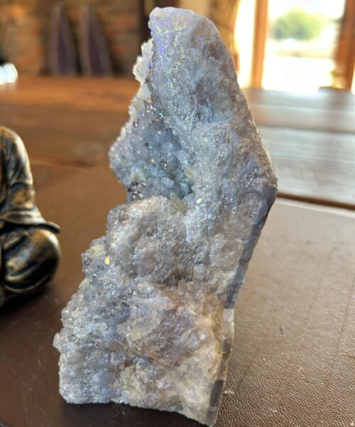 Premium High Grade Amethyst Angel Aura Druzy 198 Mini Geode Cluster Piece Cut Base 741g H12.5xW9.5xD7.5cm - Image 5