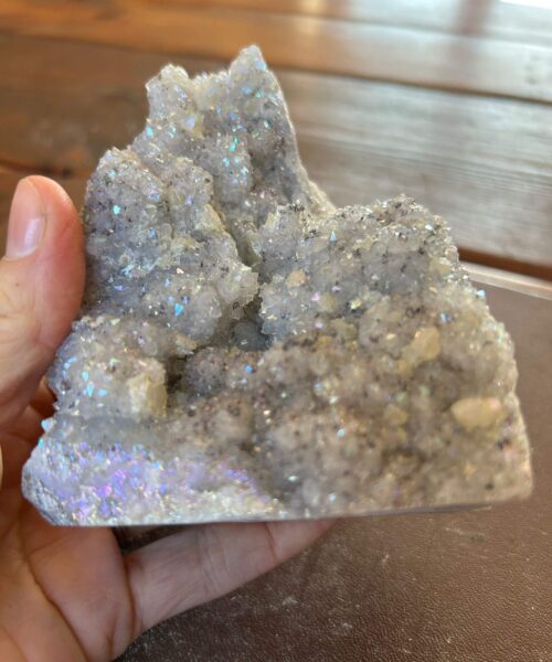 Premium High Grade Amethyst Angel Aura Druzy 198 Mini Geode Cluster Piece Cut Base 741g H12.5xW9.5xD7.5cm - Image 7
