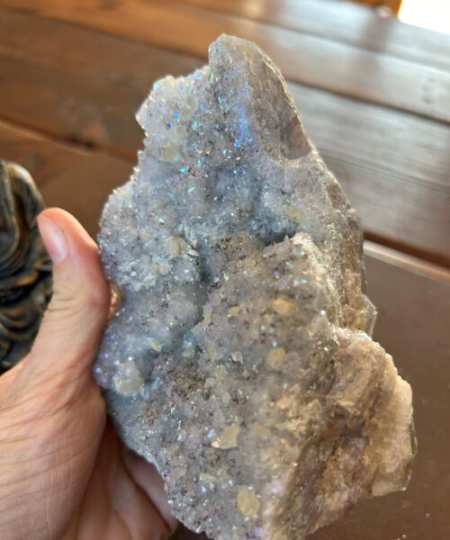 Premium High Grade Amethyst Angel Aura Druzy 198 Mini Geode Cluster Piece Cut Base 741g H12.5xW9.5xD7.5cm - Image 8