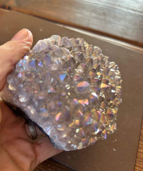 Premium High Grade Amethyst Angel Aura Druzy 199 Mini Geode Cluster Piece Cut Base 616g H9xW11xD6cm - Image 3