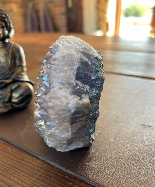 Premium High Grade Amethyst Angel Aura Druzy 199 Mini Geode Cluster Piece Cut Base 616g H9xW11xD6cm - Image 10