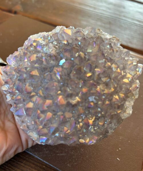 Premium High Grade Amethyst Angel Aura Druzy 199 Mini Geode Cluster Piece Cut Base 616g H9xW11xD6cm - Image 6