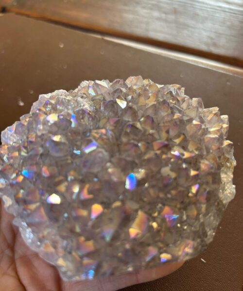 Premium High Grade Amethyst Angel Aura Druzy 199 Mini Geode Cluster Piece Cut Base 616g H9xW11xD6cm - Image 5
