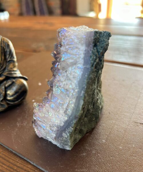 Premium High Grade Amethyst Angel Aura Druzy 200 Mini Geode Cluster Piece Cut Base 564g H9.5xW8.5xD6cm - Image 7