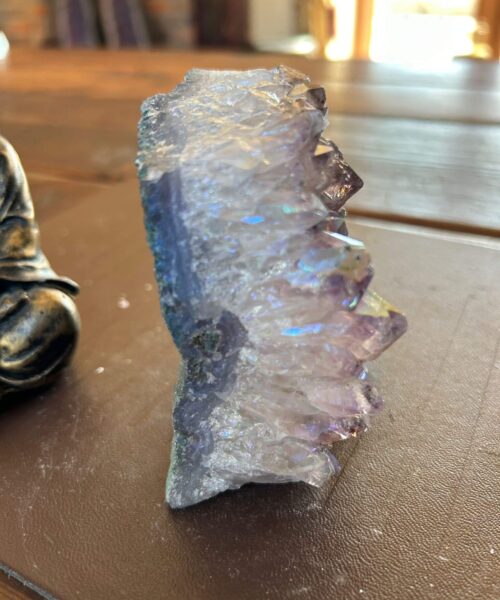 Premium High Grade Amethyst Angel Aura Druzy 200 Mini Geode Cluster Piece Cut Base 564g H9.5xW8.5xD6cm - Image 5