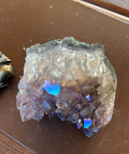 Premium High Grade Amethyst Angel Aura Druzy 200 Mini Geode Cluster Piece Cut Base 564g H9.5xW8.5xD6cm - Image 3