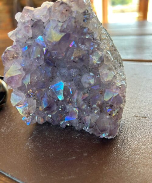 Alternative view of Premium High Grade Amethyst Angel Aura Druzy 200 Mini Geode Cluster Piece Cut Base 564g H9.5xW8.5xD6cm