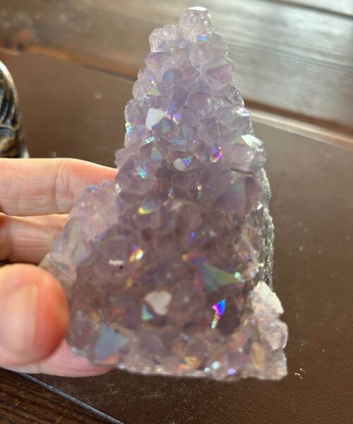Alternative view of Premium High Grade Amethyst Angel Aura Druzy 203 Mini Geode Cluster Piece Cut Base 315g H10xW7xD4cm