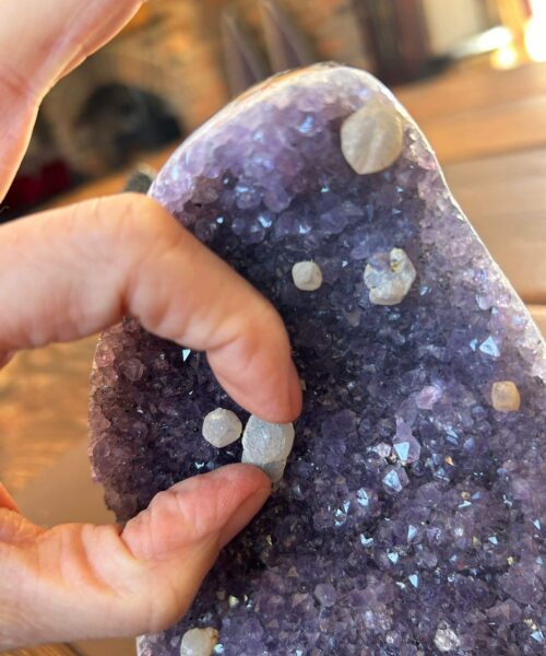 Premium High Grade Amethyst Druzy 295 Mini Geode Cluster Piece Cut Base 1.728g H14xW12.5xD9cm - Image 5