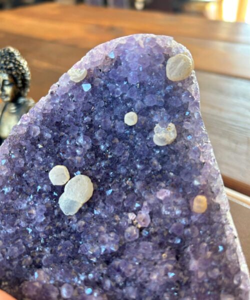Premium High Grade Amethyst Druzy 295 Mini Geode Cluster Piece Cut Base 1.728g H14xW12.5xD9cm - Image 4