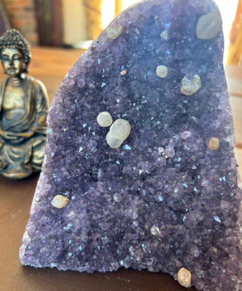 Premium High Grade Amethyst Druzy 295 Mini Geode Cluster Piece Cut Base 1.728g H14xW12.5xD9cm - Image 13