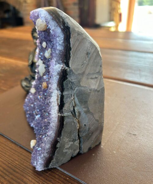 Premium High Grade Amethyst Druzy 295 Mini Geode Cluster Piece Cut Base 1.728g H14xW12.5xD9cm - Image 11