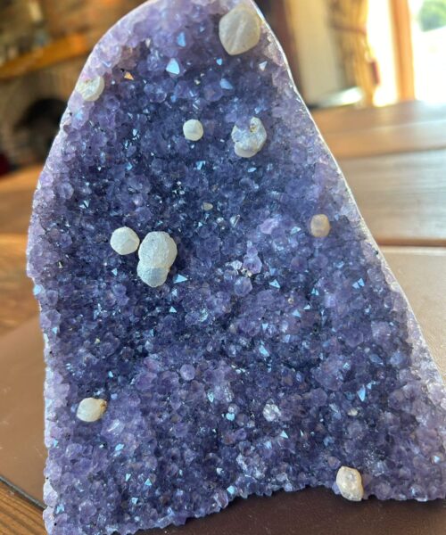 Premium High Grade Amethyst Druzy 295 Mini Geode Cluster Piece Cut Base 1.728g H14xW12.5xD9cm - Image 9