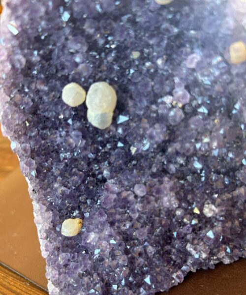 Premium High Grade Amethyst Druzy 295 Mini Geode Cluster Piece Cut Base 1.728g H14xW12.5xD9cm - Image 8