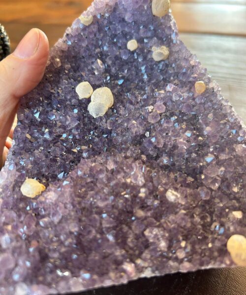 Premium High Grade Amethyst Druzy 295 Mini Geode Cluster Piece Cut Base 1.728g H14xW12.5xD9cm - Image 7
