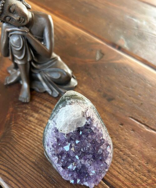 Premium High Grade Amethyst Druzy 298 Mini Geode Cluster Piece Cut Base 416g H8.5xW6xD6.5cm - Image 7