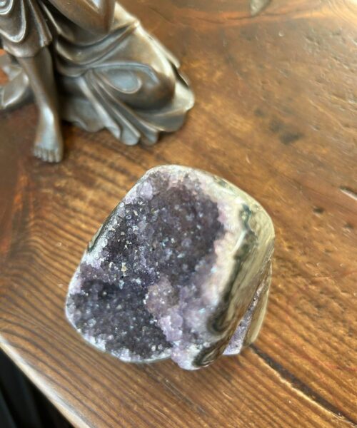 Premium High Grade Amethyst Druzy 302 Mini Geode Cluster Piece Cut Base 366g H8xW8xD6.5cm - Image 11