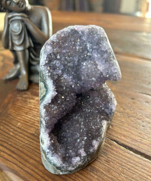 Premium High Grade Amethyst Druzy 302 Mini Geode Cluster Piece Cut Base 366g H8xW8xD6.5cm - Image 7