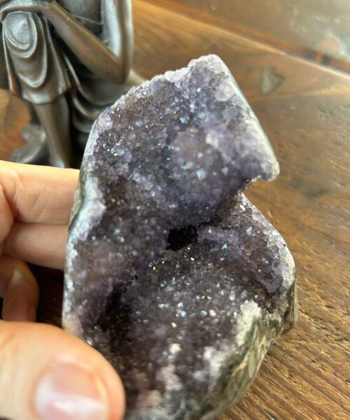 Premium High Grade Amethyst Druzy 302 Mini Geode Cluster Piece Cut Base 366g H8xW8xD6.5cm - Image 8