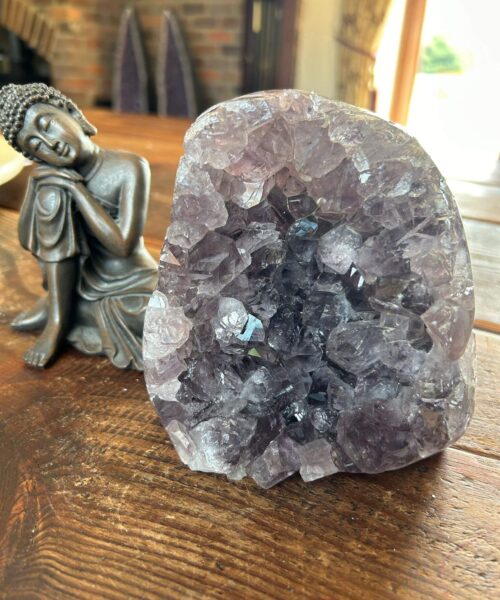 Premium High Grade Amethyst Druzy 305 Mini Geode Cluster Piece Cut Base 1.925g H13xW12xD11cm