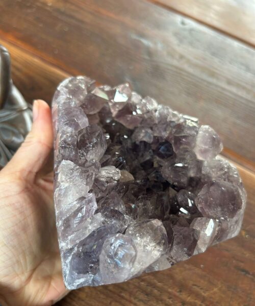 Premium High Grade Amethyst Druzy 305 Mini Geode Cluster Piece Cut Base 1.925g H13xW12xD11cm - Image 11