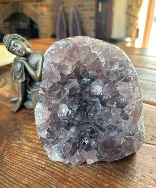 Premium High Grade Amethyst Druzy 305 Mini Geode Cluster Piece Cut Base 1.925g H13xW12xD11cm - Image 7