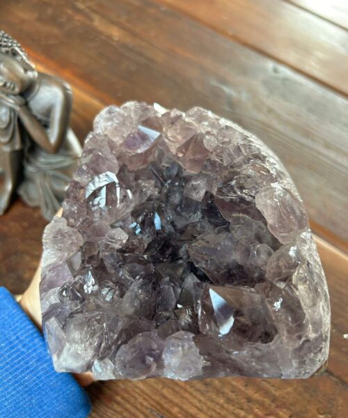 Premium High Grade Amethyst Druzy 305 Mini Geode Cluster Piece Cut Base 1.925g H13xW12xD11cm - Image 10