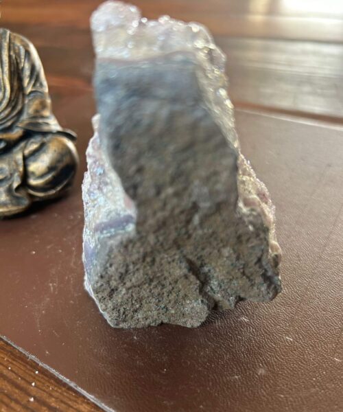 Premium High Grade Amethyst Angel Aura Druzy 196 Mini Geode Cluster Piece Cut Base 305g H9.5xW6.5xD5cm - Image 8