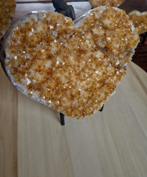 HUGE Citrine Heart 15 on Stand, Crystal, Quartz, Geode, Cluster, Gemstone 2.285g - H17xW20xD9cm - Image 3