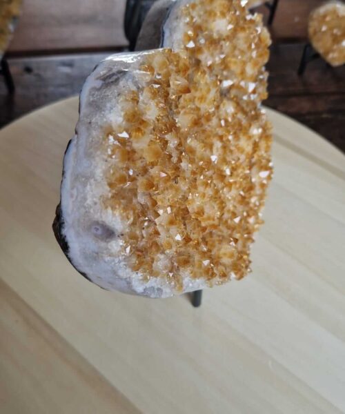 HUGE Citrine Heart 15 on Stand, Crystal, Quartz, Geode, Cluster, Gemstone 2.285g - H17xW20xD9cm - Image 4