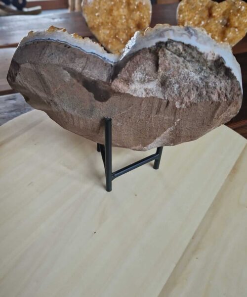 HUGE Citrine Heart 15 on Stand, Crystal, Quartz, Geode, Cluster, Gemstone 2.285g - H17xW20xD9cm - Image 6