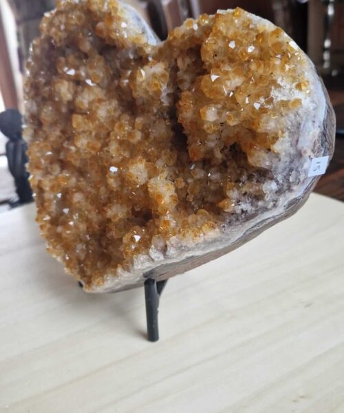HUGE Citrine Heart 15 on Stand, Crystal, Quartz, Geode, Cluster, Gemstone 2.285g - H17xW20xD9cm - Image 9