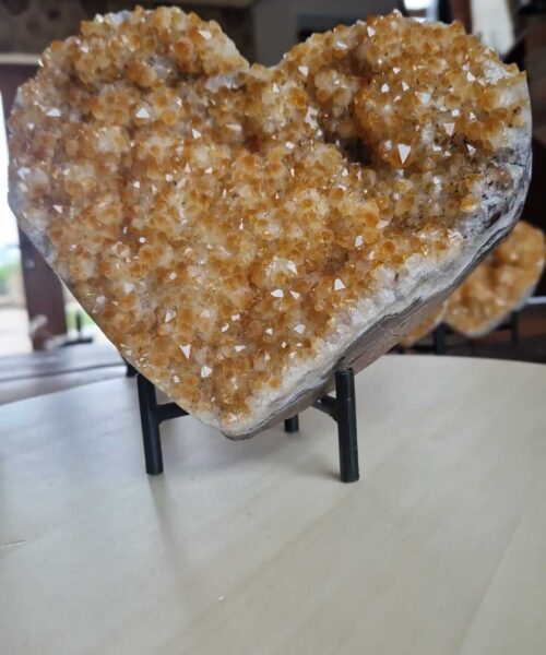 HUGE Citrine Heart 15 on Stand, Crystal, Quartz, Geode, Cluster, Gemstone 2.285g - H17xW20xD9cm - Image 10