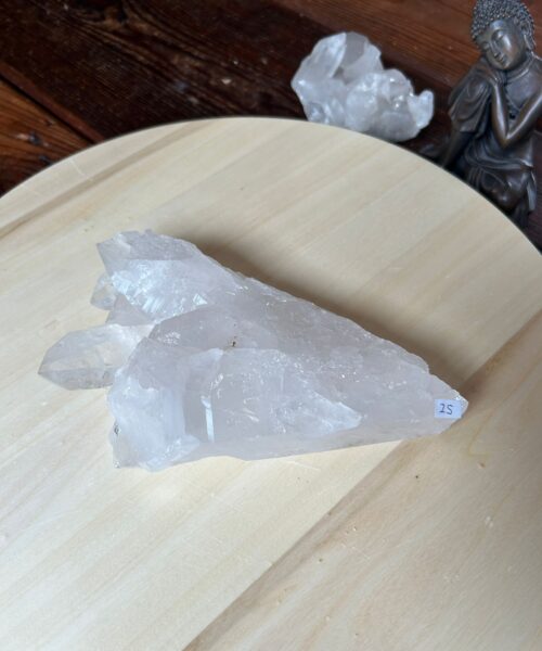 Alternative view of Large Premium Rare Clear White Rock Crystal Cluster 25 - 1.101g H8xW20xD13.5cm