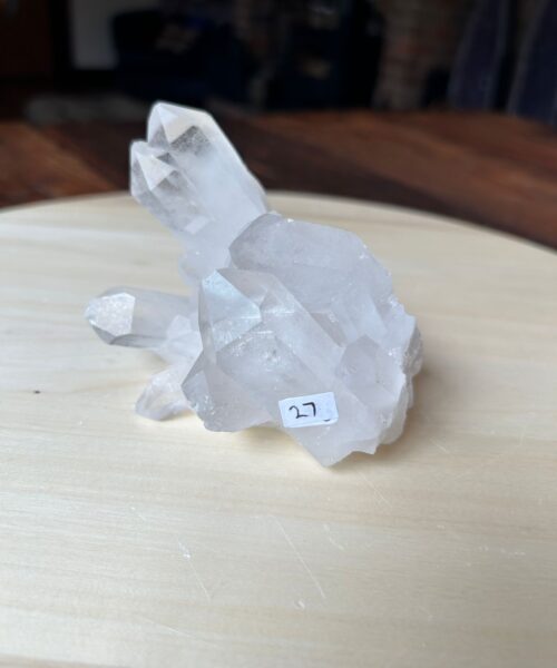 Premium Rare Clear White Rock Crystal Cluster 27 - 420g H7xW10xD7.5cm - Image 9