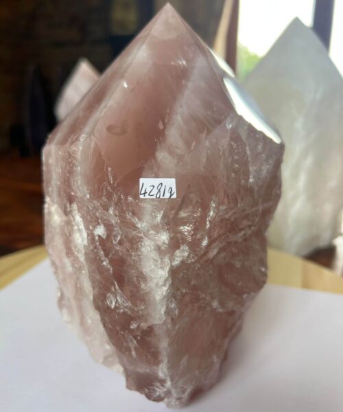 HUGE Extra Large Tall Point 21 Premium Rose Quartz Pink Crystal Quartz 4281g H20.5xW12xD14cm