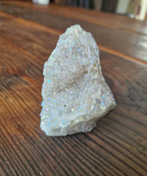 Premium High Grade Amethyst Angel Aura Druzy 209 Mini Geode Cluster Piece Cut Base 277g H4.5xW8xD6.5cm - Image 3