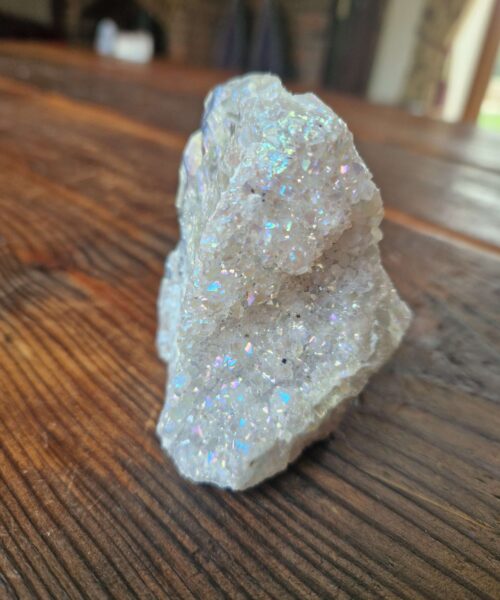 Premium High Grade Amethyst Angel Aura Druzy 209 Mini Geode Cluster Piece Cut Base 277g H4.5xW8xD6.5cm - Image 4