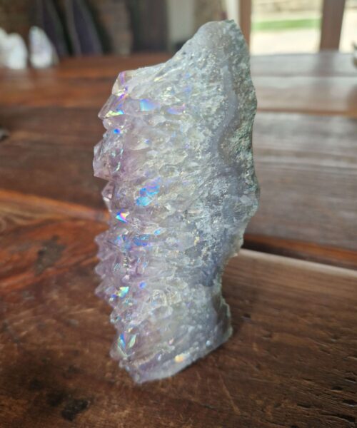 Premium High Grade Amethyst Angel Aura Druzy 211 Mini Geode Cluster Piece Cut Base 409g H11x12.5xD5.5cm - Image 5