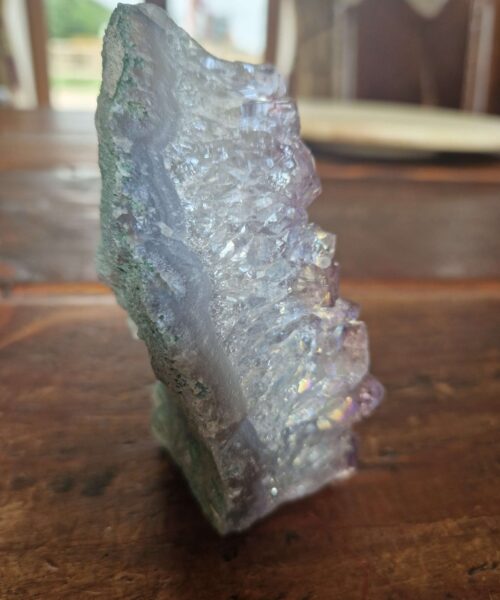 Premium High Grade Amethyst Angel Aura Druzy 211 Mini Geode Cluster Piece Cut Base 409g H11x12.5xD5.5cm - Image 8